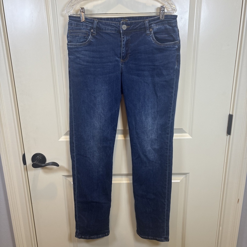 Kut from the Kloth Boyfriend Jeans Woman Size 10 Mid Rise Straight Leg Stretch